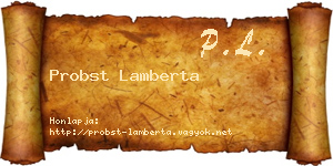 Probst Lamberta névjegykártya